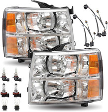 2007-13 Silverado 1500 2007-14 2500HD 3500HD Headlight Assembly Compatible