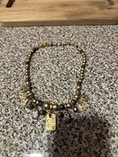 Liz Claiborne Vintage 90s Signed Two Tone Gunmetal Gold Costume Fashion Necklace
