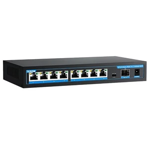 8-Port 2.5Gb Interrupteur POE/POE+ avec 1*10Gb SFP+ Liaison ascendante, avec 9*2,5G PoE Sw...