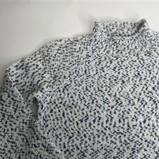 Talbots Sweater Knit Pullover Heather Blue Cozy Large Cotton Blend Comfortcore