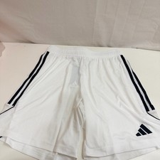 Adidas Men's Tiro 23 White with Black Stripes League Football/Soccer Shorts