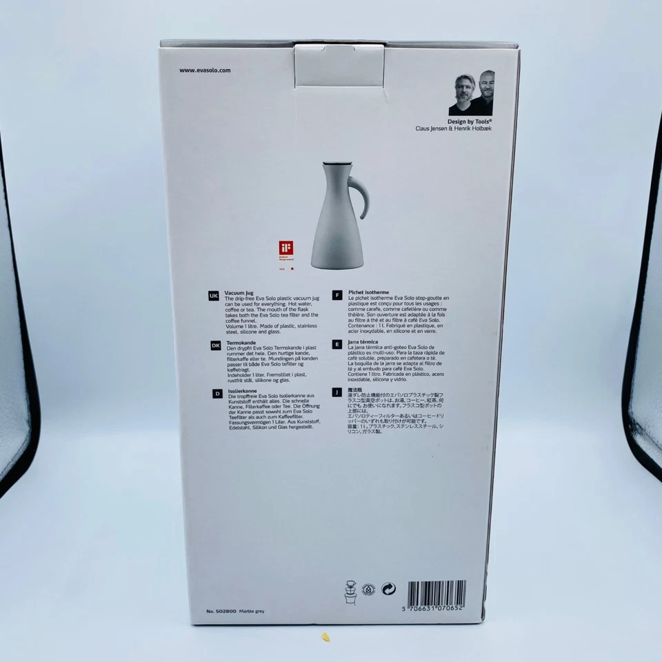 Eva Solo вакуумный кувшин 1 л без капель графин термо колба серый 502800 новый открытая коробка - Изображение 2 из 4