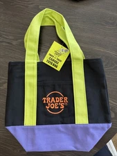New 2025 Halloween Limited Trader Joes Trick or Treat Mini Canvas Tote Bag