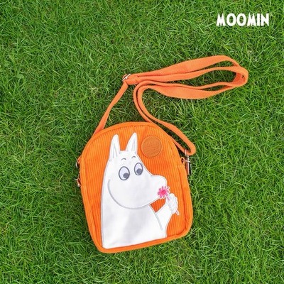 Moomin VIPO Crossbody Bag Moomintroll Orange Corduroy Embroidered Shoulder Bag