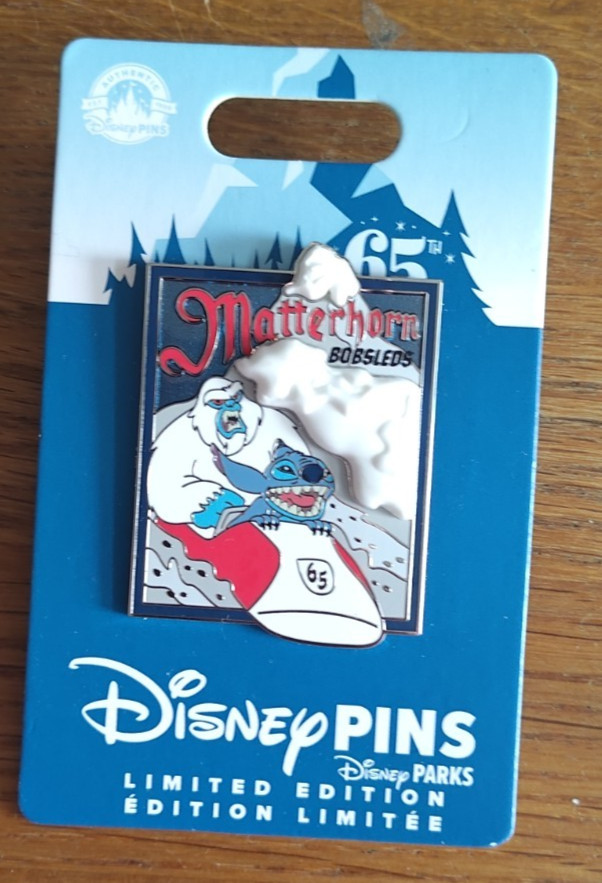 Matterhorn Bobsled 65th Anniversary Stitch Abominable Snowman LE Disney Pin