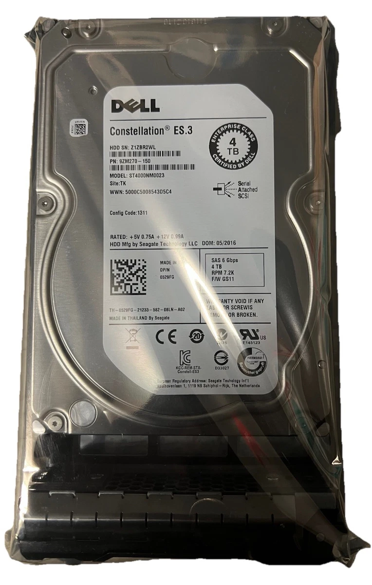 4TB 7.2K 12G 00F9W8 LFF 3.5 SAS HARD DRIVE T330 T430 T630