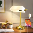 Vintage Desk Lamp Bankers Lamp - Retro Table Lamp with USB & Type C Charging ...
