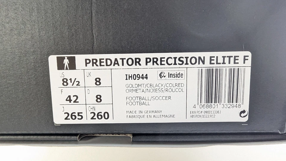 Adidas Predator Precision Elite FG ZZ Zidane Edition gold Made in Germany UK8 - Bild 4 von 4