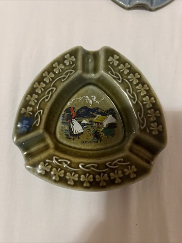 Wade Irish Porcelin Green Ashtray Cottage Scene IP612 - Picture 4 of 5