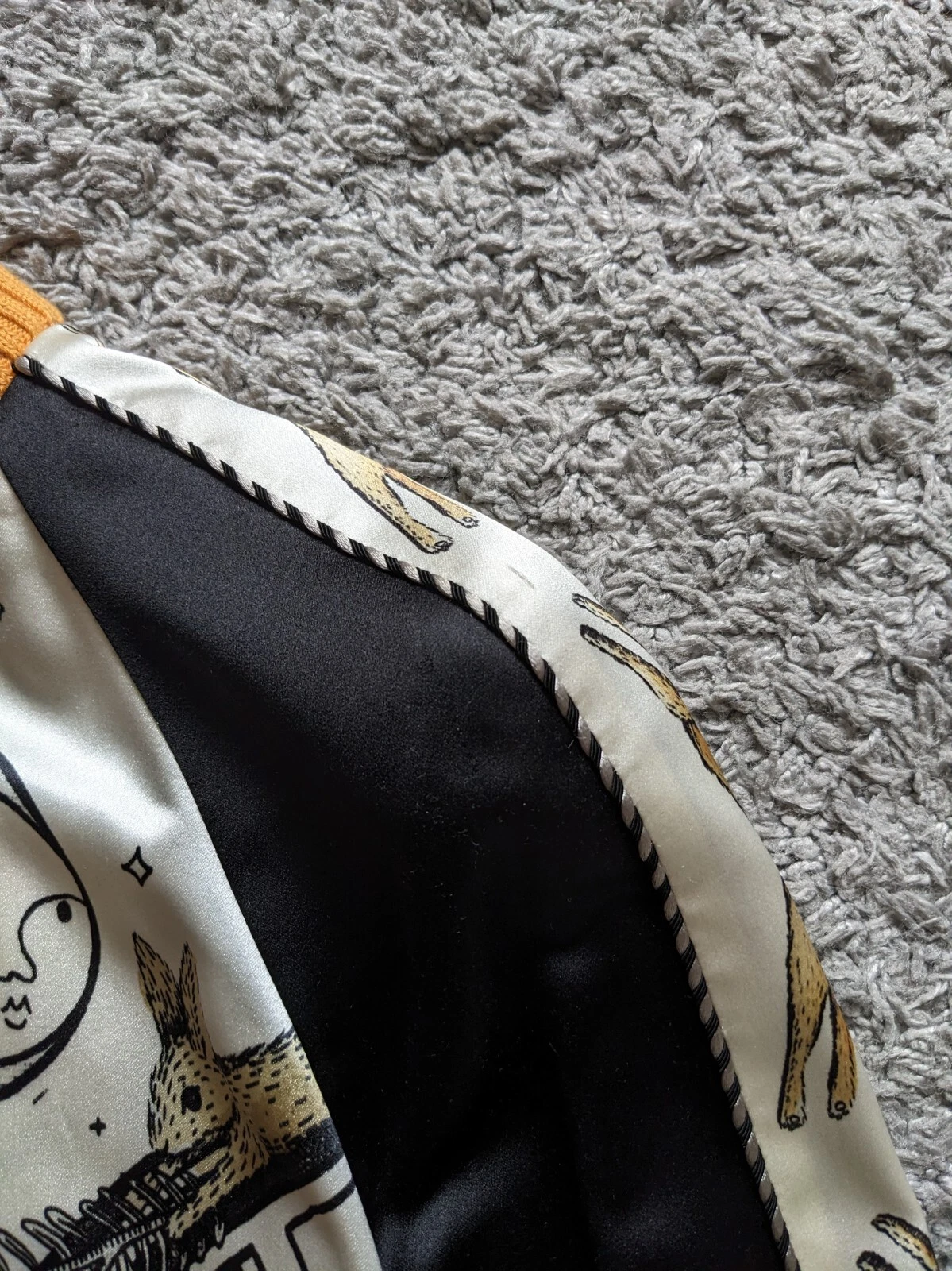 Giacca bomber GUCCI donna autentica stampa animali in seta taglia 38 IT XS 6 UK