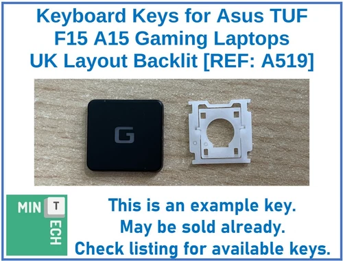 Keyboard Replacement Keys for ASUS TUF Dash F15 A15 Gaming Laptops UK Backlit