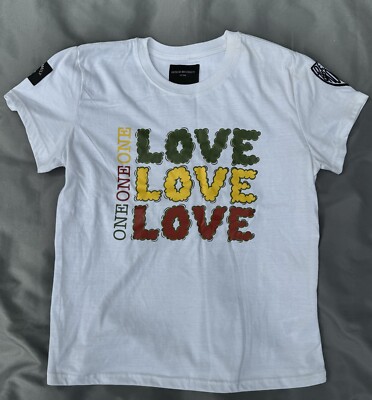 Defend Brooklyn One Love SS T-Shirt White/Multi Mens Large EXC Marley Family