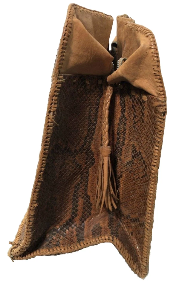 Bolso de mano Bolso Mensajero de hombro vintage años 50 60 GRANDE piel de serpiente pitón Foto 2 de 4
