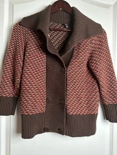 Talbots Sz Petite Double Breasted Style Multicolor Cardigan Angora Blend Sweater