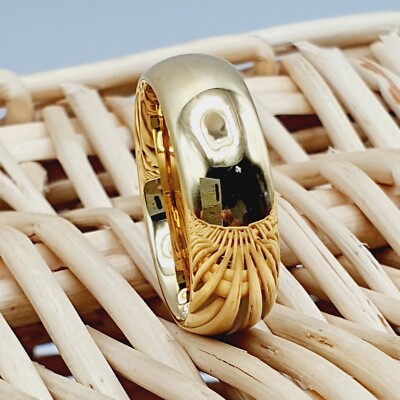 Gold Tungsten Wedding Ring Engagement Band Him Men's Comfort Fit Shiny Polished