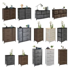 Dresser with 2 3 5 7 Bin Drawers Fabric Storage Tower Organizer Unit for Bedroom