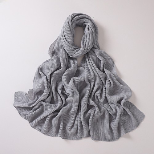 Mujeres Pañuelos Arrugados Bufanda Suave Hijabs Challes Envolturas De Cabeza - Imagen 25 de 37