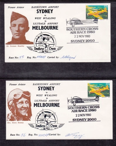 Australian Stamps.Southern Cross Air Race Covers.Set of 7.1980.