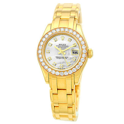 ROLEX 18K Yellow Gold Pearlmaster Masterpiece Factory Diamonds 69298 Box  MINTY | eBay