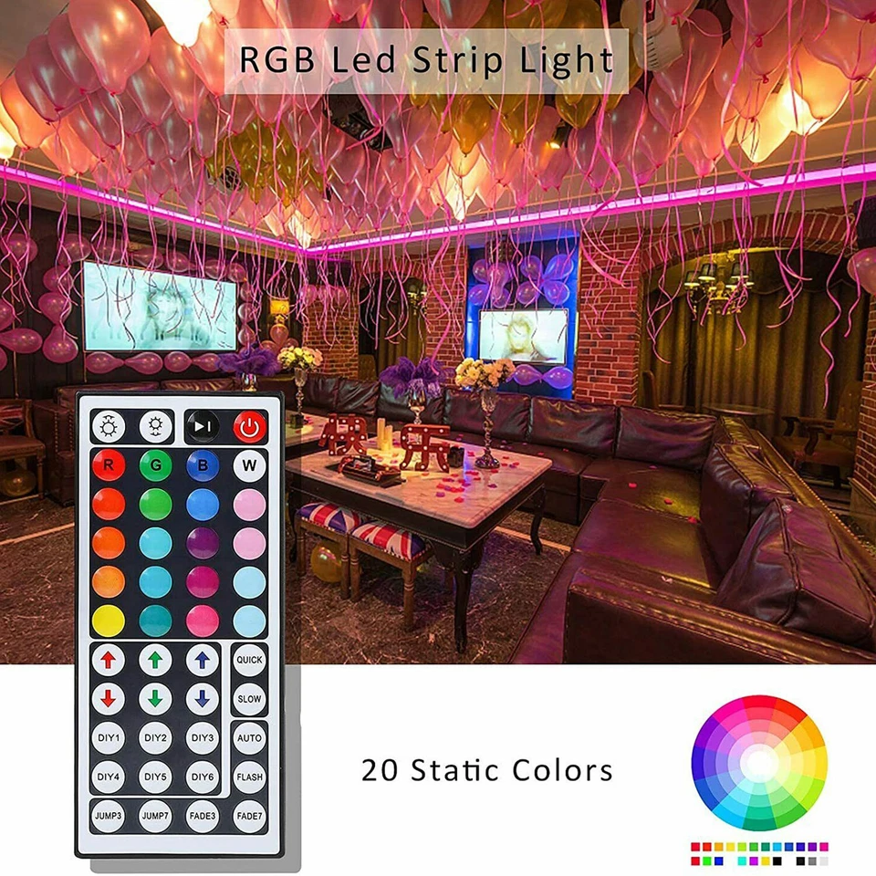 44 Key IR Remote Controller RGB Control Box DC 12V For LED 3528/5050 Strip Light - Image 4 of 4