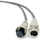 3.28 ft GX12 4 Pin Male to Female Head Aviation Cordset 22AWG 1meter Cable