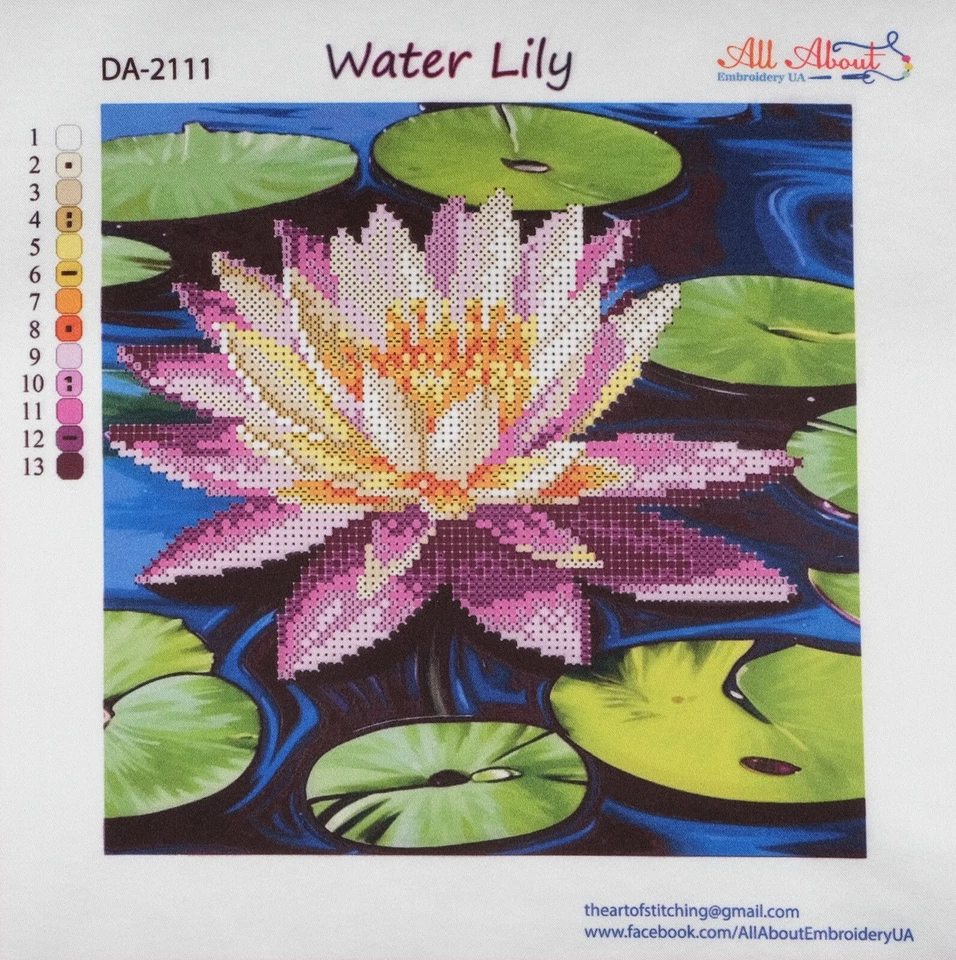 Kit de bordado de cuentas AllAboutEmbroideryUA lirio de agua DA-2111 punto de cruz con cuentas Foto 4 de 4