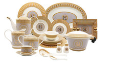 Juego de cena 'mosaico' de porcelana imperial 58 piezas, servicio de porcelana de hueso de lujo para 6