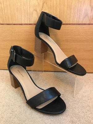 black peep toe block heels