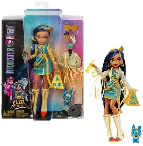 Monster High Cleo DeNile Fashion Doll & Pet Tut New
