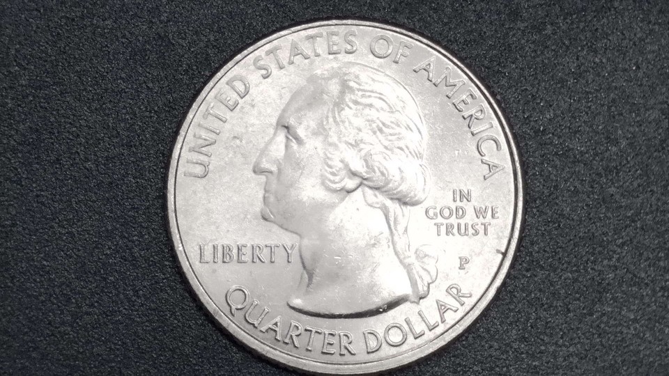 2017P ATB Quarter Ellis Island Hat Big Die Break Chip Mint Error Coin