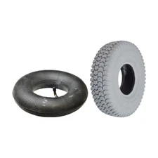 3.00-4 (10"x3") Mobility Tire and Inner Tube Set with Knobby Tread (Set of 2)