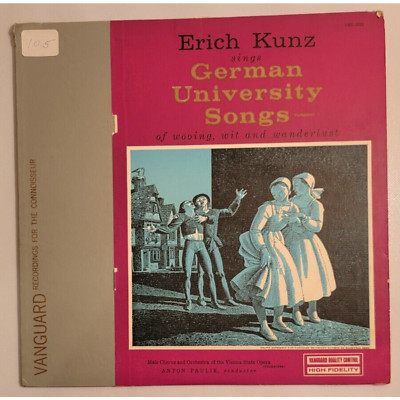 Erich Kunz Sings German University Songs Wooing, Wit And Wanderlust, Vol. 2 (LP)