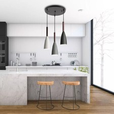 Image of 3 Way Vintage Metal Pendant Light Industrial Hanging Ceiling Light Kitchen Light