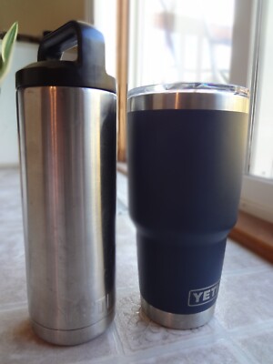 YETI Rambler 30 oz Travel Mug & Rambler 18oz Stainless Steel Water Bottle |  eBay