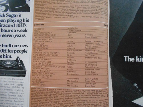 PENTHOUSE Magazine-JANUARY,1972 - Picture 2 of 2