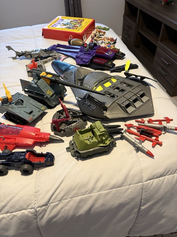Hasbro Vintage G.I. Joe Cobra Mixed Lot Vehicles & Figures w/ Combat Case
