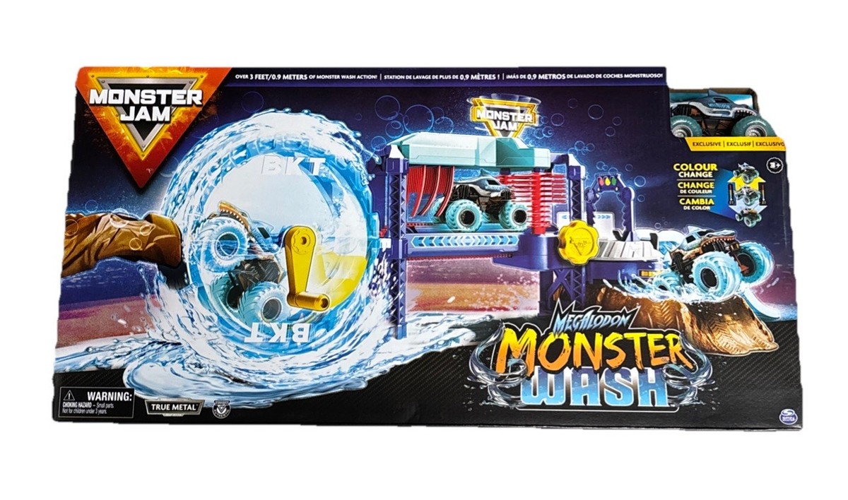 jam Monster ミニカー megalodon YouTube - PLAYSET WASH MONSTER MEGALODON JAM MONSTER MASTER SPIN wash monster ミニカー