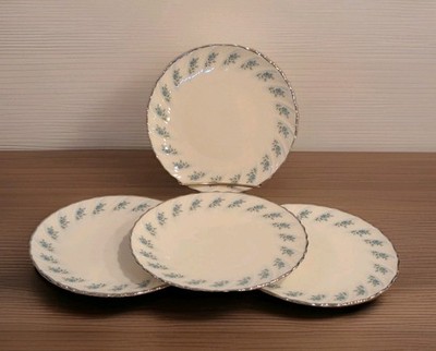 Set Of 4 Lenox Rosedale Bread Plates 6 1/4'' Diameter Silver Trim 