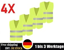 Warnwesten Warnweste KFZ Auto Reflektorweste Erwachsene 360° Reflektierend x4