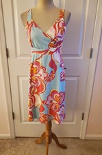 J. MCLAUGHLIN Blue/Pink Floral Sundress Made of Catalina Cloth (size S)