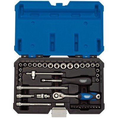 Draper Expert Combined MM/AF Socket Set, 1/4'' Sq. Dr. (40 Piece)