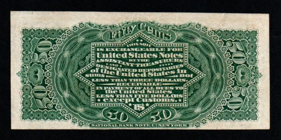 50c 1869-75 4th Issue BEAUTIFUL LINCOLN AU Fractional Currency! - Image 2 of 2