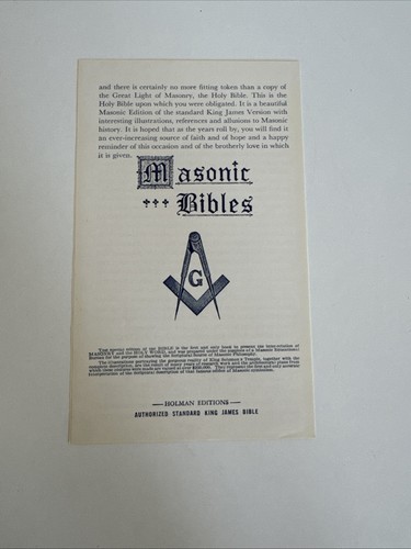 Vtg Masonic Holy Bible - Buffalo, NY LODGE No. 846 - Freemasonry KJV Blue Box - Picture 13 of 16