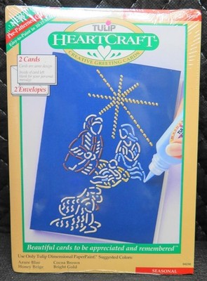 Nativity Scene XMAS - 2x Tulip Heartcraft Creative Greeting Cards w/ Envelopes