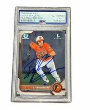 Dylan Beavers Signed 1st Bowman Chrome Auto Baltimore Orioles BDC-160 PSA/DNA