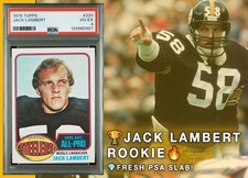 🔥 1976 Topps #220 JACK LAMBERT Rookie RC 🏆 Steelers 💎 PSA 4 (Fresh Slab!)