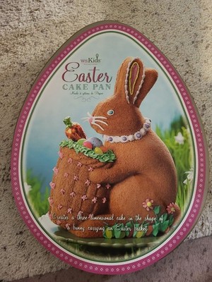 NWT Nordic Ware Williams Sonoma Kids Easter Cake Pan 3-D Bunny w/ Basket 10 Cups