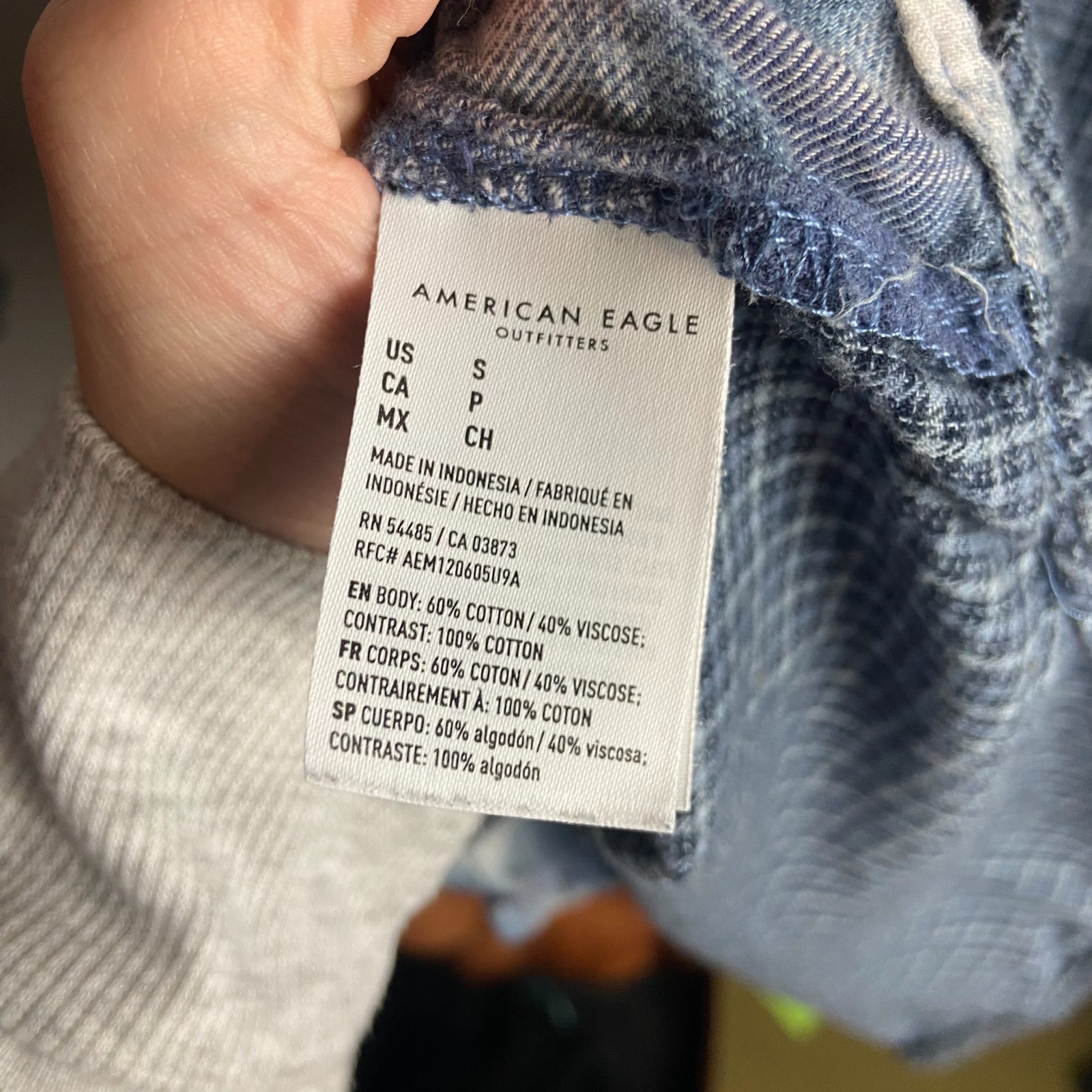 American Eagle Women's S Patchwork Flannel Button… - image 3
