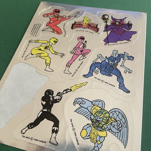 Vintage Power Rangers Sticker Sheet Dated Saban Cartoon 90s - Picture 2 of 3