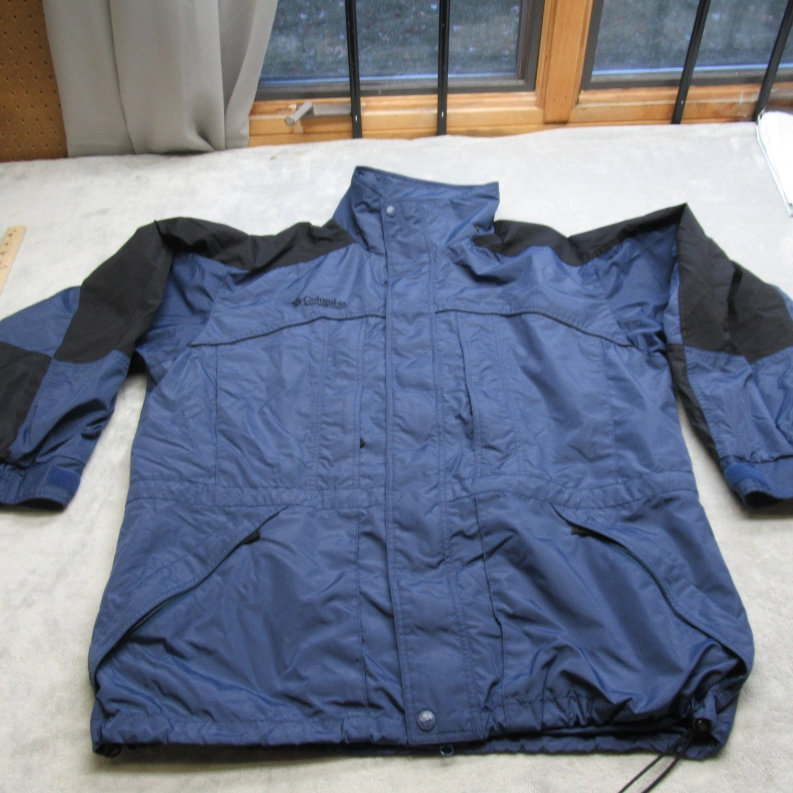 Columbia Jacket Mens Large Blue Interchange Waterproof 3in1 Shell Full Zip Parka